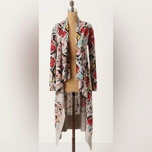 Anthropologie SPARROW Exemplar Floral Duster Cardigan Long Sweater size S